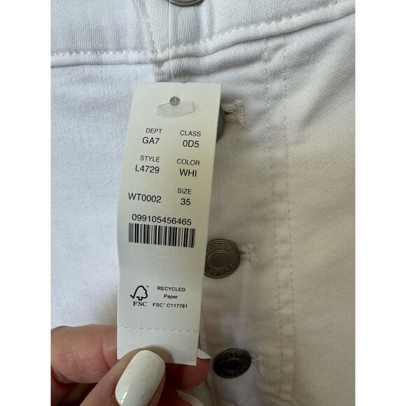 J. Crew 10" Vintage Straight Denim Jeans White Button Fly Plus Sz 35 NWT - Picture 6 of 10